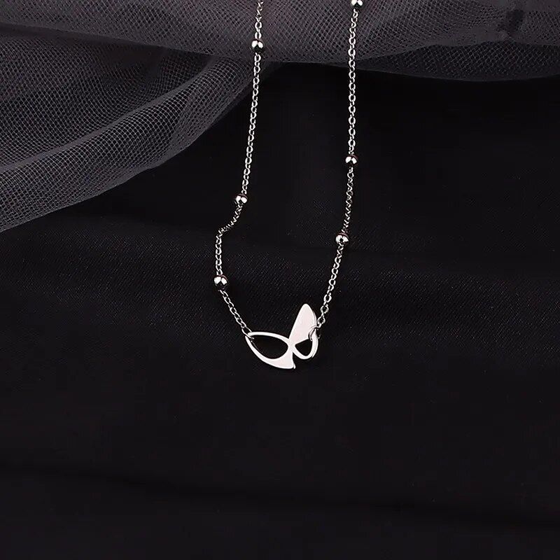 Elegant 925 Sterling Silver Shiny Butterfly Necklace Ladies Collar Simple Clavicle Chain For Women Wedding Party Jewelry Gifts