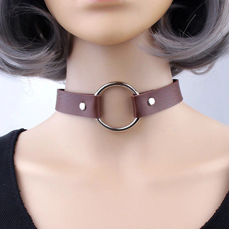 2024 NEW Charm ChokerTrendy Stainless Steel Round Chokers Necklaces Colorful Leather Buckle Belt Jewelry For Women Gift