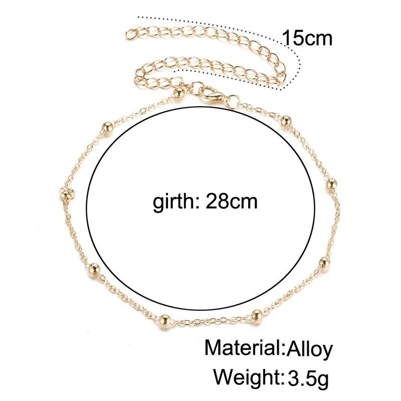 2024 NEW Gothic Punk Single Layer Copper Beads Chain Article Necklace For Women Sexy Metal Alloy Clavicle Jewelry Gifts