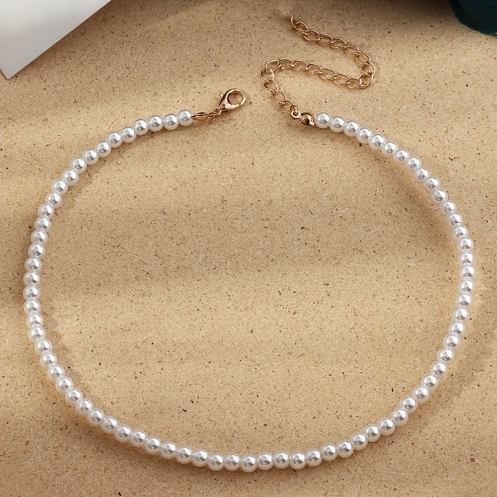 Vintage Style Simple Natural Freshwater Pearl Chain Necklaces For Women Wedding Love Gift Necklace Fashion Glamour Jewelry