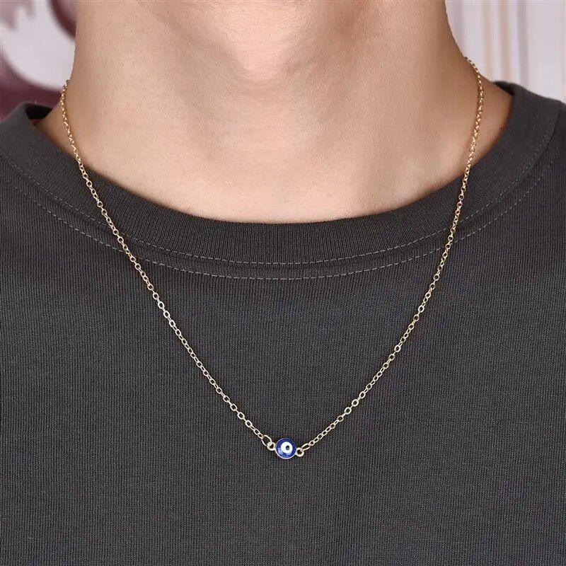 2023 New Evil Eye Necklace for Women Men Blue Eye Alloy Chain Choker Fashion Clavicle Necklace Collar Jewelry Accessories