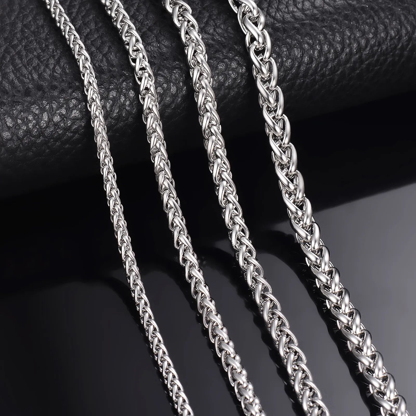 1 piece Width 2.5mm 3mm 4mm 5mm 6mm Keel Link Chain Necklace For Men Women Stainless Steel Chain Necklace