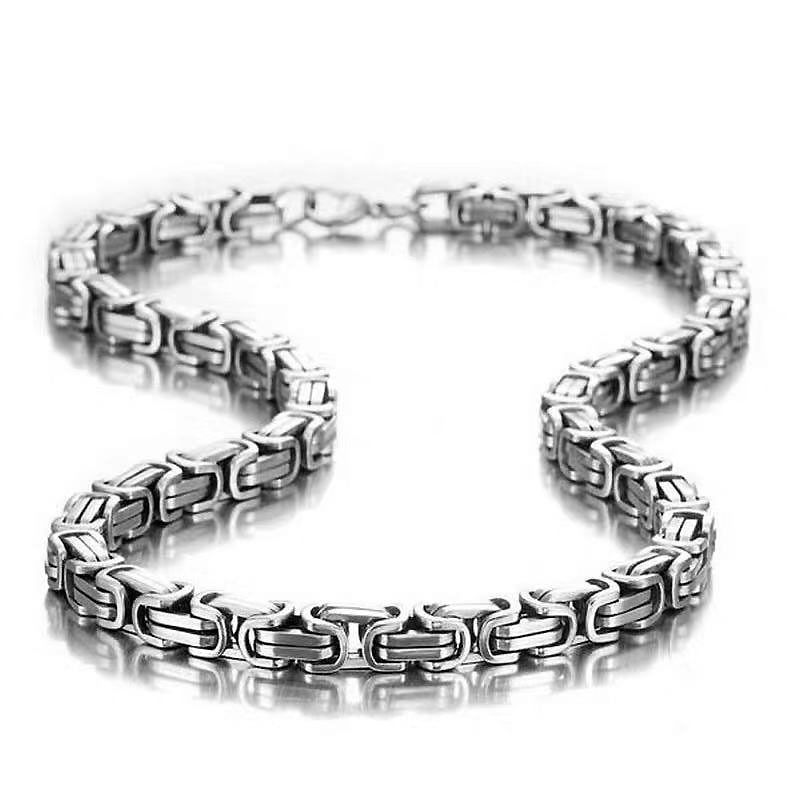 Width 5MM 316L Titanium Steel Imperial Chain Necklace Fashion Stainless Steel Men's Necklace Hip Hop Rock Jewelry Length