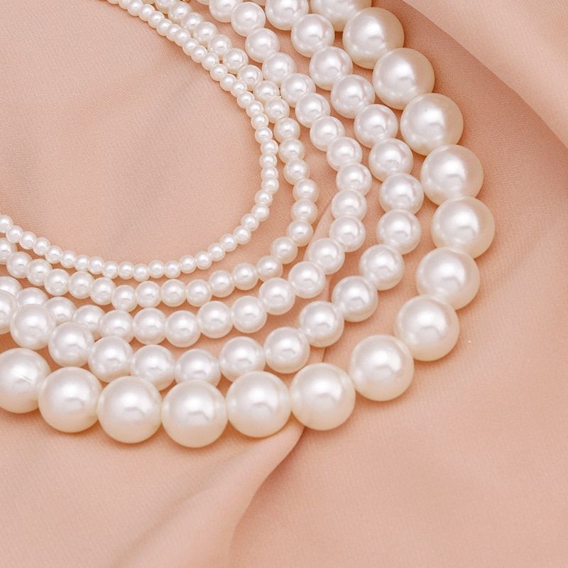 White Imitation Pearl Choker Necklace Big Round Pearl Wedding Necklace for Women Charm Fashion Jewelry