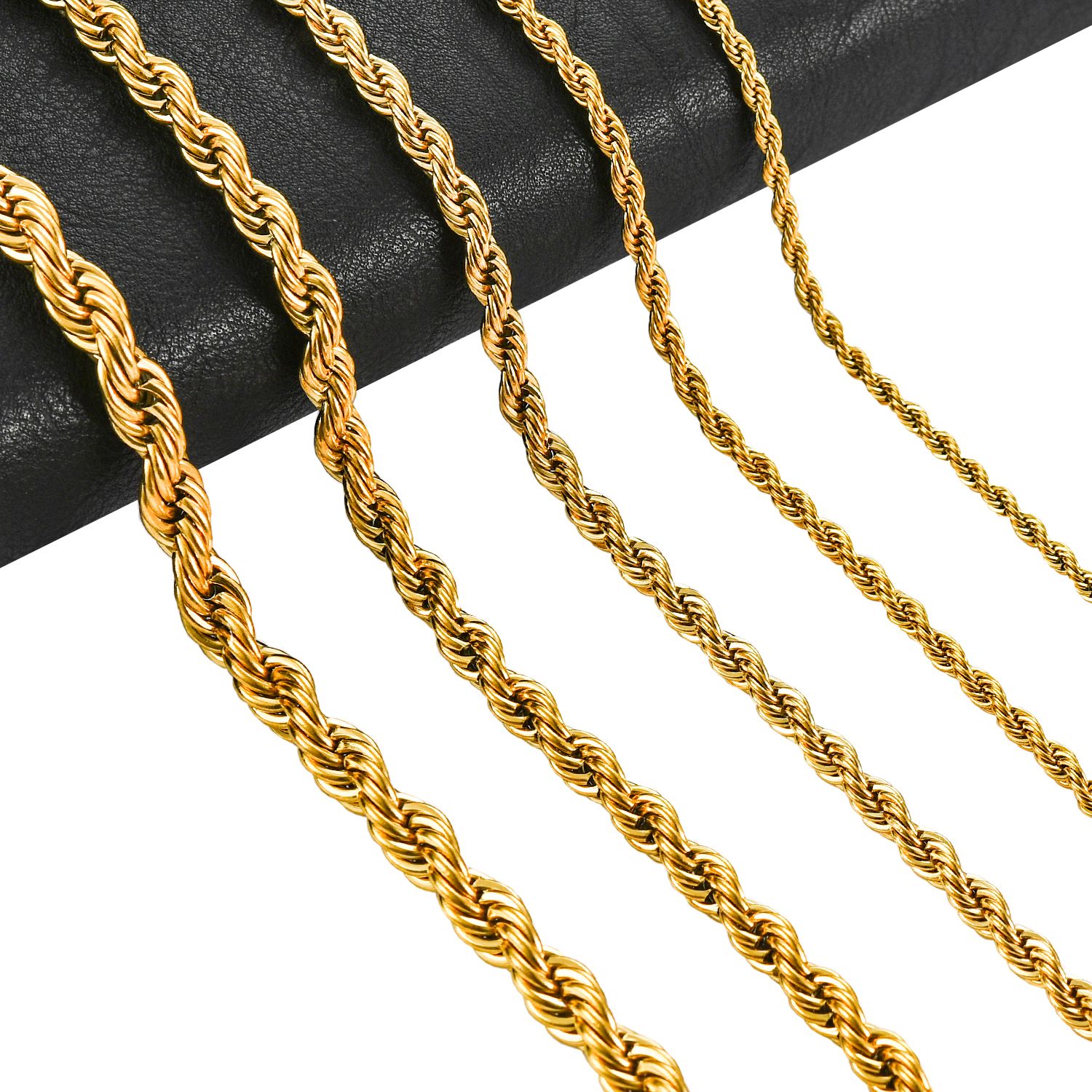 2 3 4 5 6mm Rope Chain Necklace Stainless Steel Men Women Never Fade Choker Jewelry Accessories Gold Color Plated Chains Gift