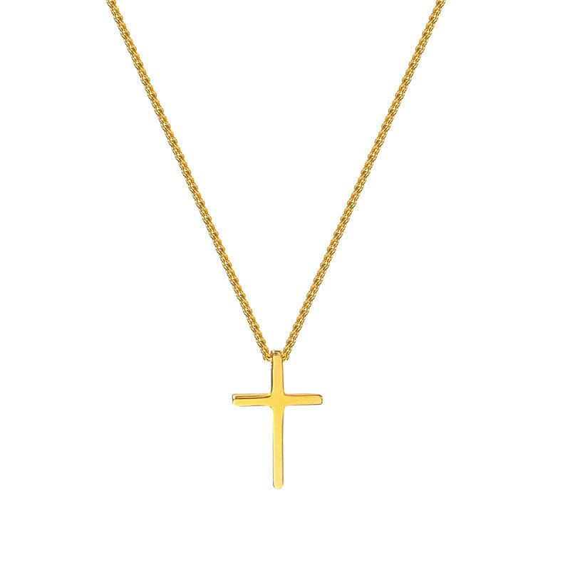 S925 Silver Small Fresh High-end Deserted Style Casual Sports Simple Fashion Popular Temperament Cross Pendant Necklace Gift