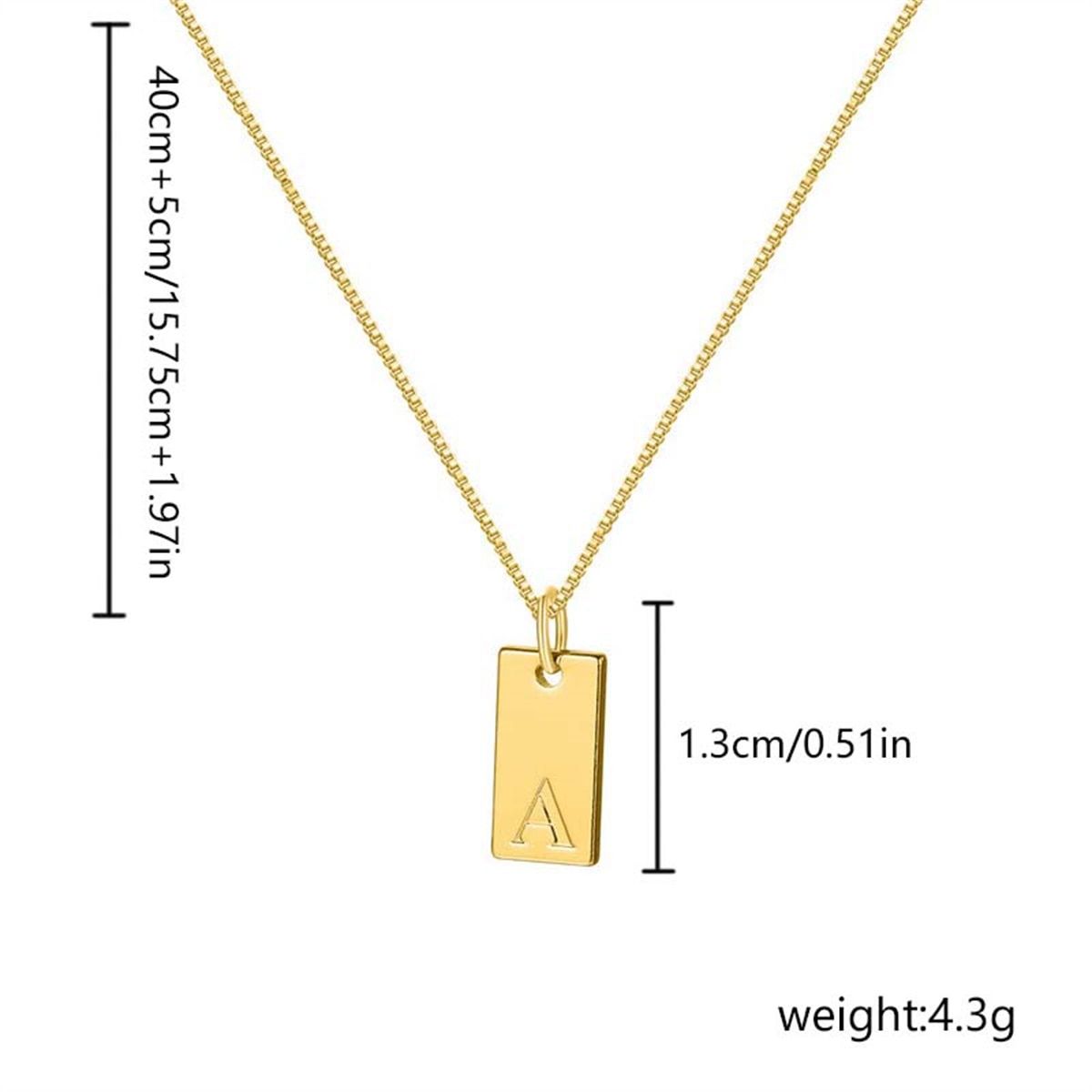 Tiny Square 26 Initial Letter Necklace For Women Gold Color A-Z Name Alphabet Clavicle Chain Birthday Choker Fashion Jewelry