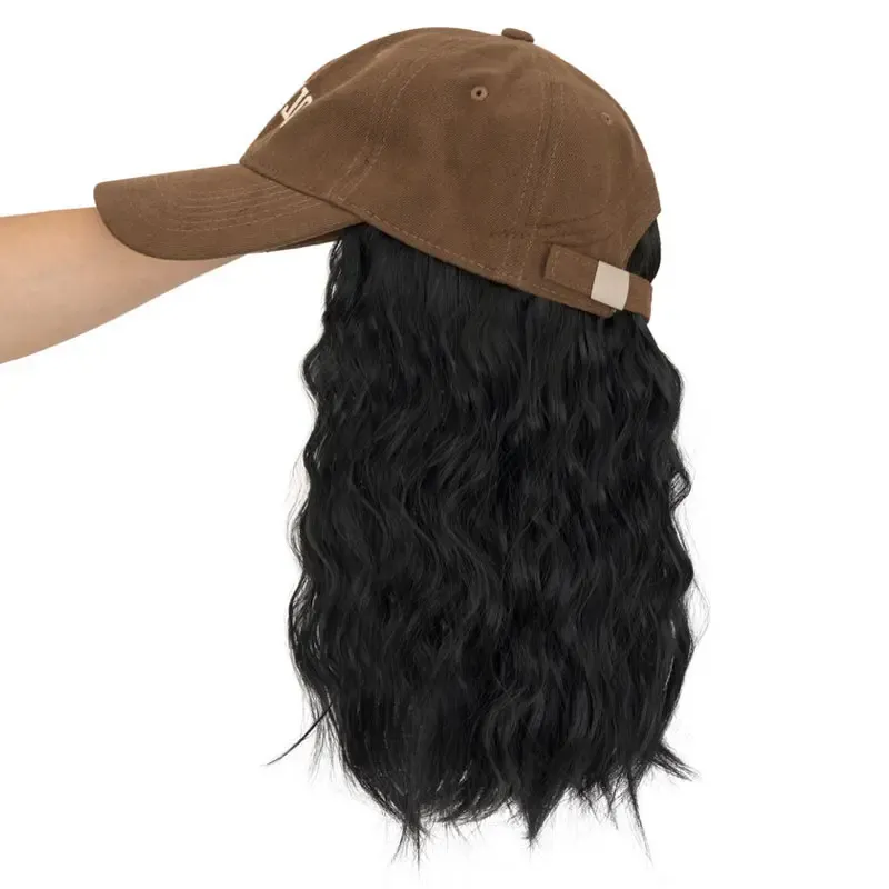 2-in-1 Baseball Cap Wig for Women - 8 Inch Short Wavy Brown Bob Synthetic Hair Extension - Adjustable & Natural Looking Hat Wig Ghana