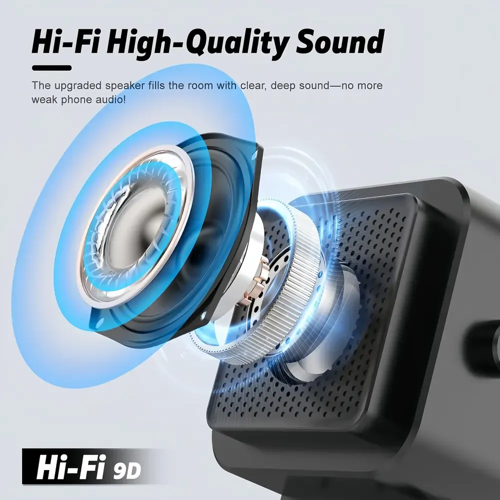 5-in-1 Wireless Induction Speaker Phone Stand with RGB Light