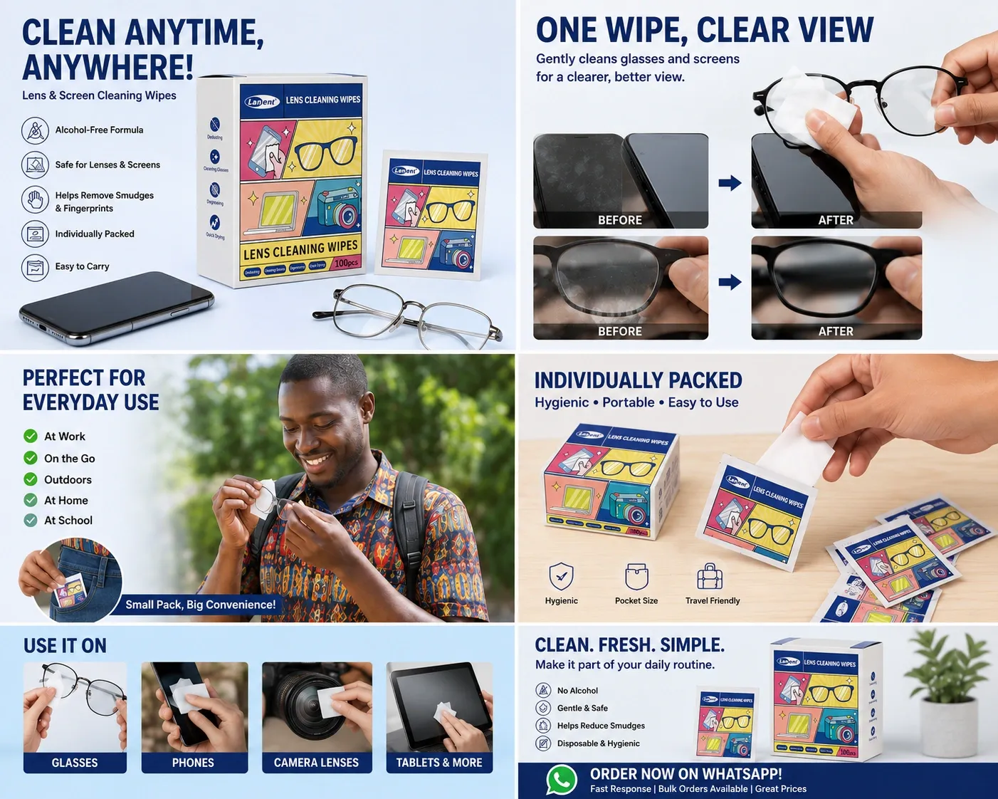 2-in-1 Lens & Screen Cleaning Wipes