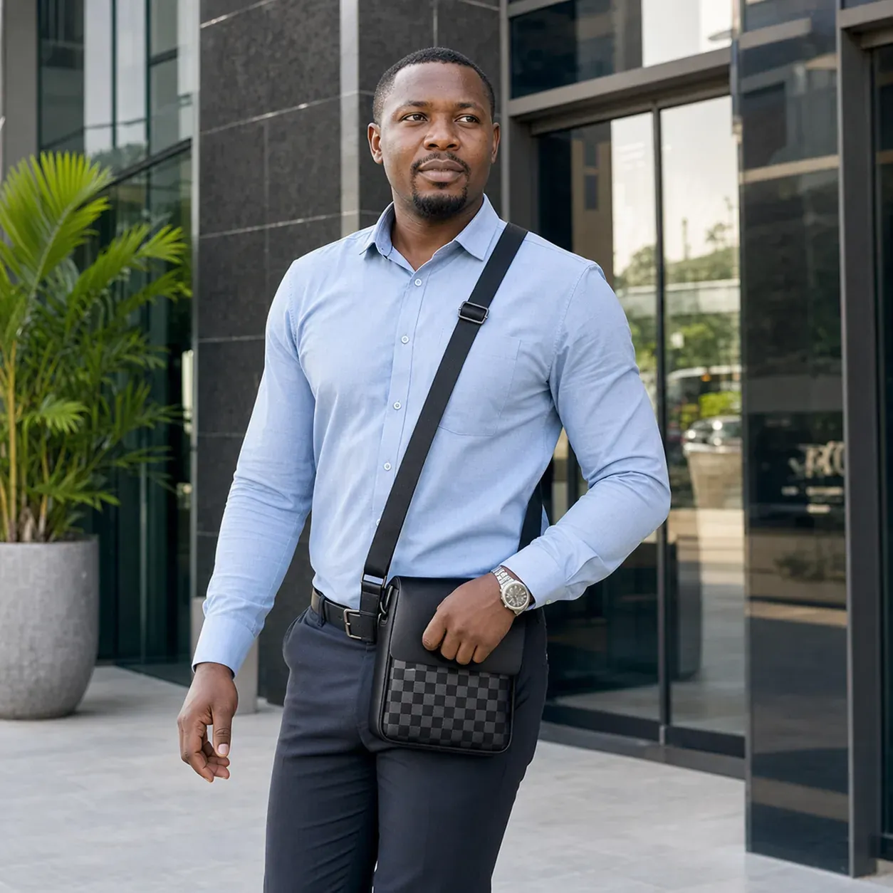 Black Business Crossbody Bag for Men