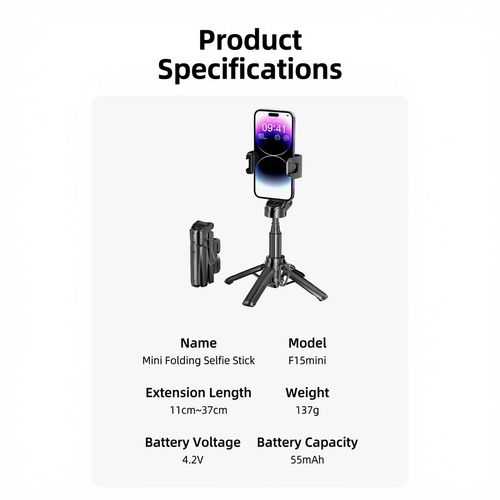 Pro Mini Bluetooth Quadripod with LED Light