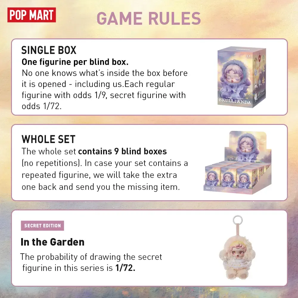 POP MART SKULLPANDA Impressionism Series Plush Blind Box