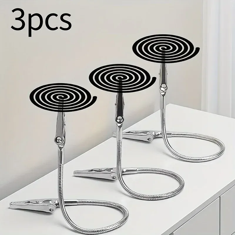 🔥3PCS Save 170 GHS🚀Stainless Steel Mosquito Coil Holder Clip🔈3Pcs 28cm Double Head Adjustable Mosquito Repellent Stand for Indoor & Outdoor Use