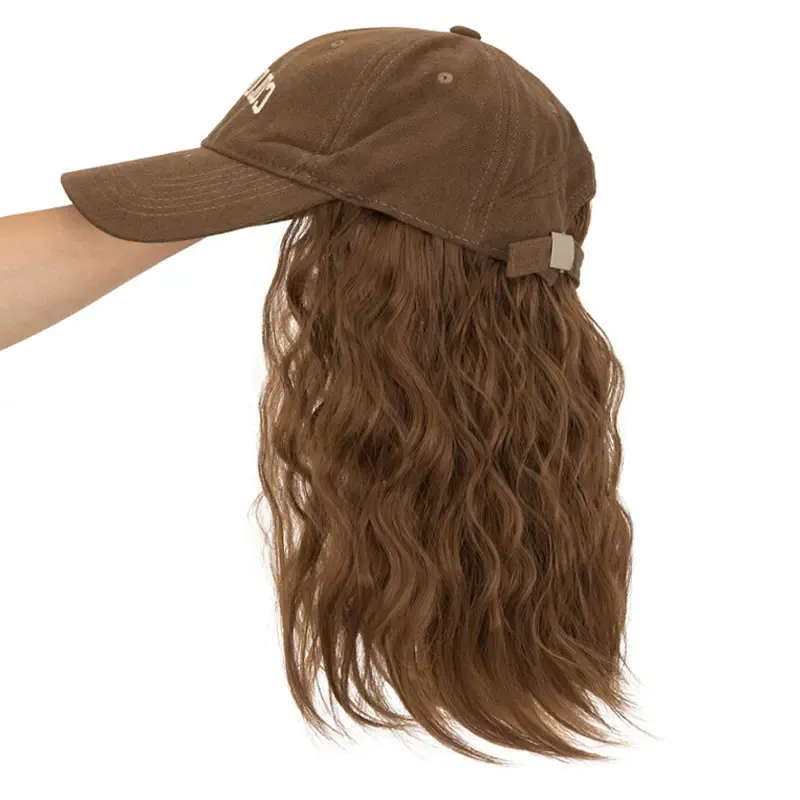 2-in-1 Baseball Cap Wig for Women - 8 Inch Short Wavy Brown Bob Synthetic Hair Extension - Adjustable & Natural Looking Hat Wig Ghana