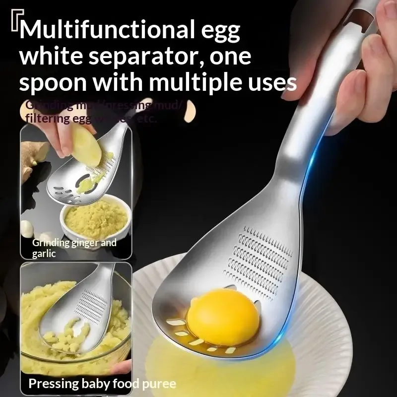 Multipurpose Stainless Steel Grinding Spoon🥄Garlic Press & Kitchen Strainer Tool