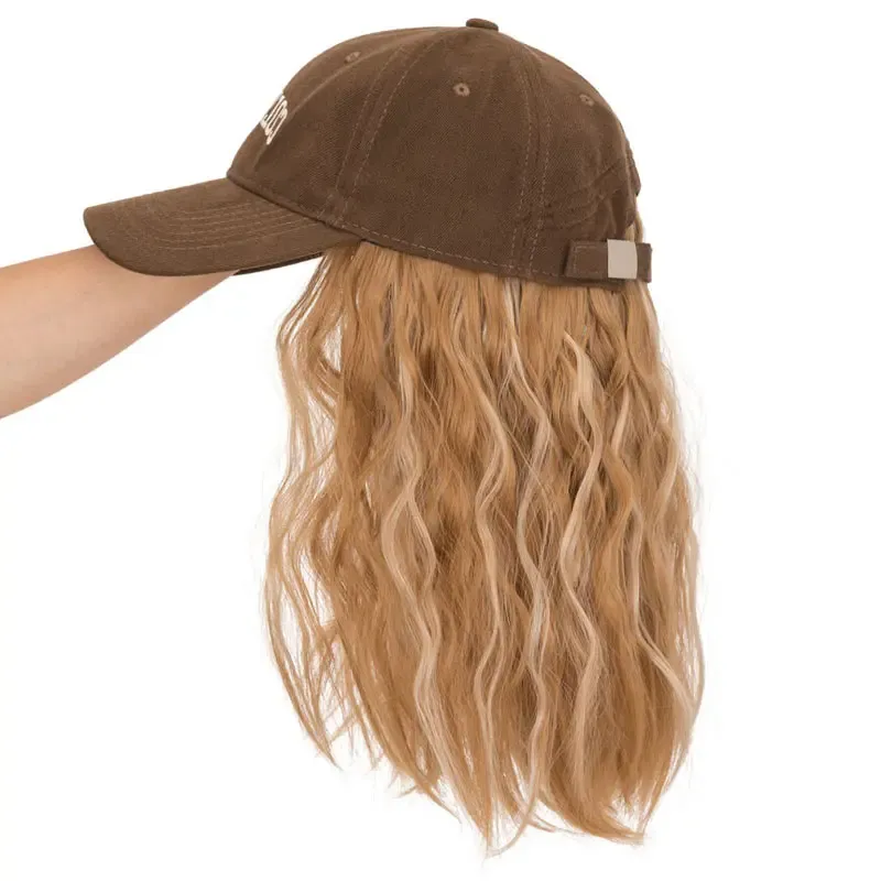 2-in-1 Baseball Cap Wig for Women - 8 Inch Short Wavy Brown Bob Synthetic Hair Extension - Adjustable & Natural Looking Hat Wig Ghana
