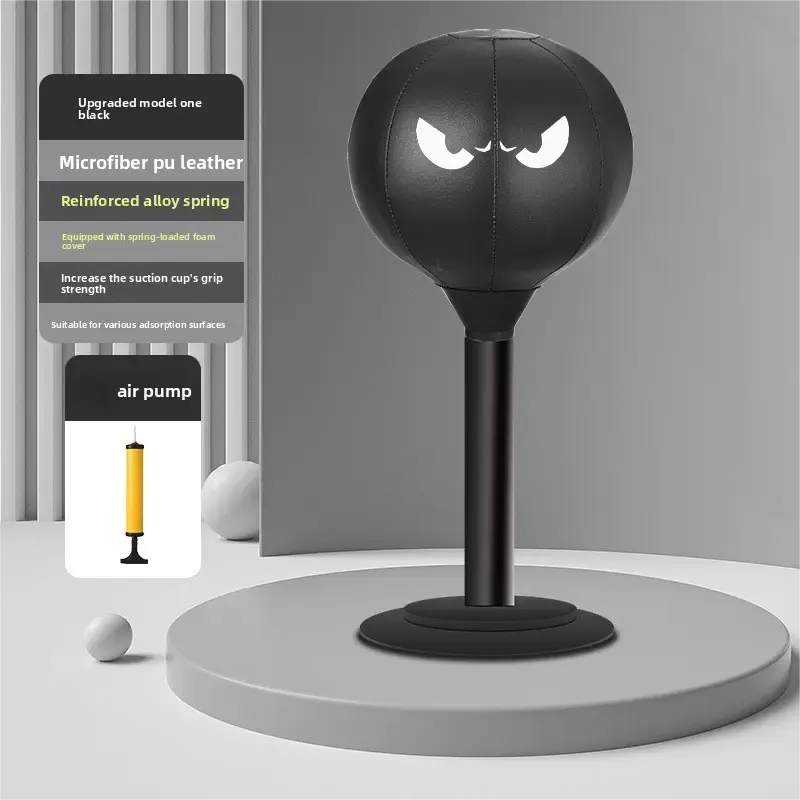 Heavy-Duty Desktop Boxing Ball with Strong Suction Cup - Stress Reliever & Reflex Speed Trainer for Office & Home Fitness - Includes Free Pump (Ghana Edition)