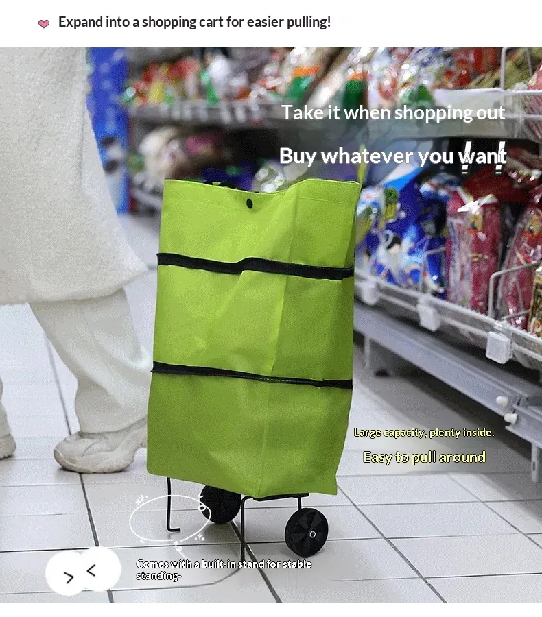 Foldable Shopping Cart with Wheels