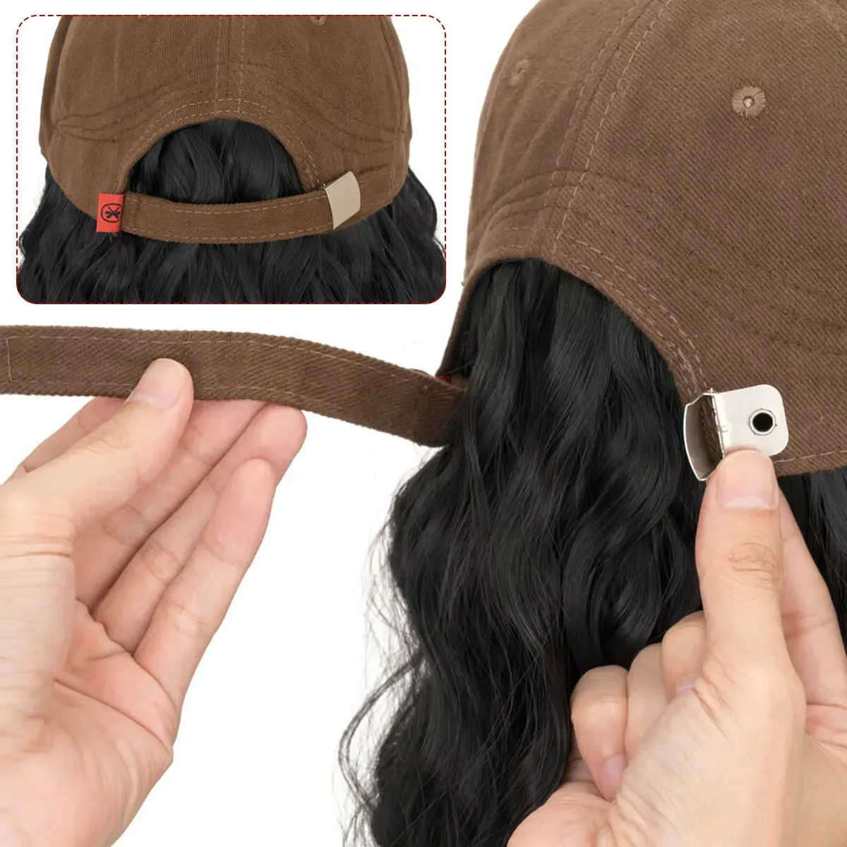 2-in-1 Baseball Cap Wig for Women - 8 Inch Short Wavy Brown Bob Synthetic Hair Extension - Adjustable & Natural Looking Hat Wig Ghana