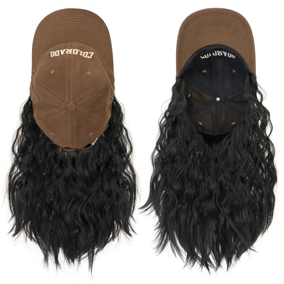 2-in-1 Baseball Cap Wig for Women - 8 Inch Short Wavy Brown Bob Synthetic Hair Extension - Adjustable & Natural Looking Hat Wig Ghana