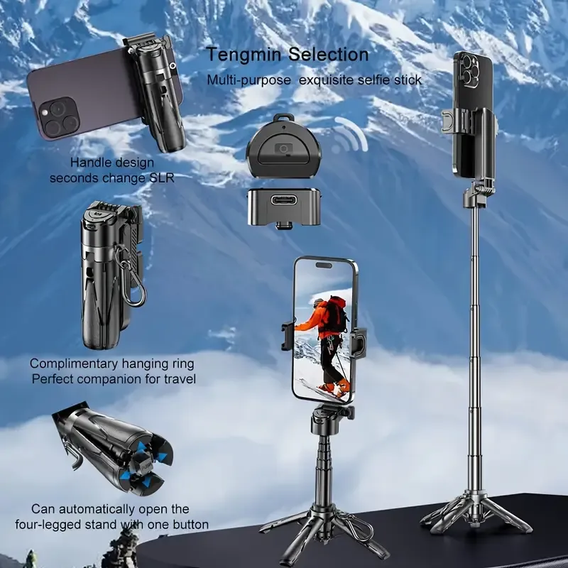 Pro Mini Bluetooth Quadripod with LED Light