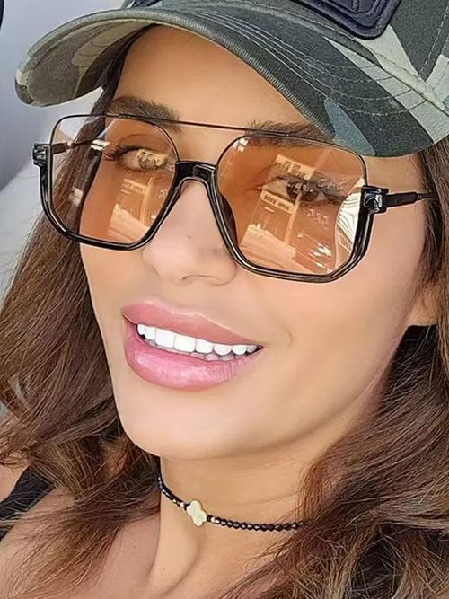 Unisex Blue Light Blocking Aviator Sunglasses - Vintage Metal Frame