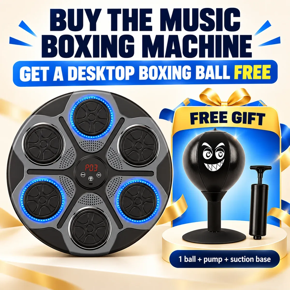 Buy a Music Boxing Machine, Get a Desktop Boxing Ball FREE