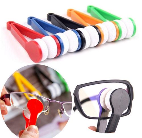 5PCS|Colour random-Portable Mini Eyeglass Cleaner - Dual-Sided Microfiber Lens Cleaning Tool for Sunglasses & Spectacles (Scratch-Free, Ghana)