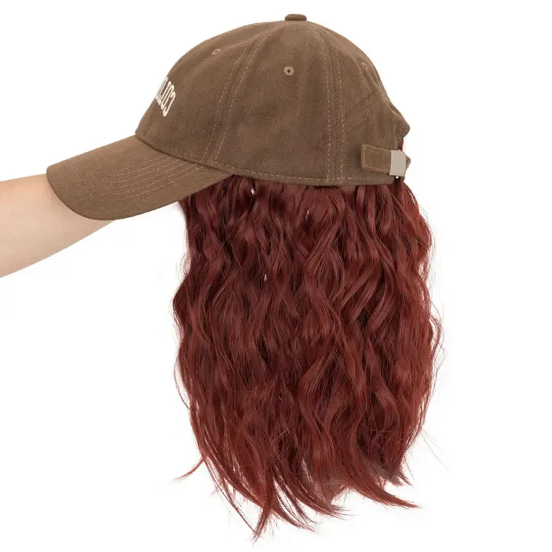 2-in-1 Baseball Cap Wig for Women - 8 Inch Short Wavy Brown Bob Synthetic Hair Extension - Adjustable & Natural Looking Hat Wig Ghana