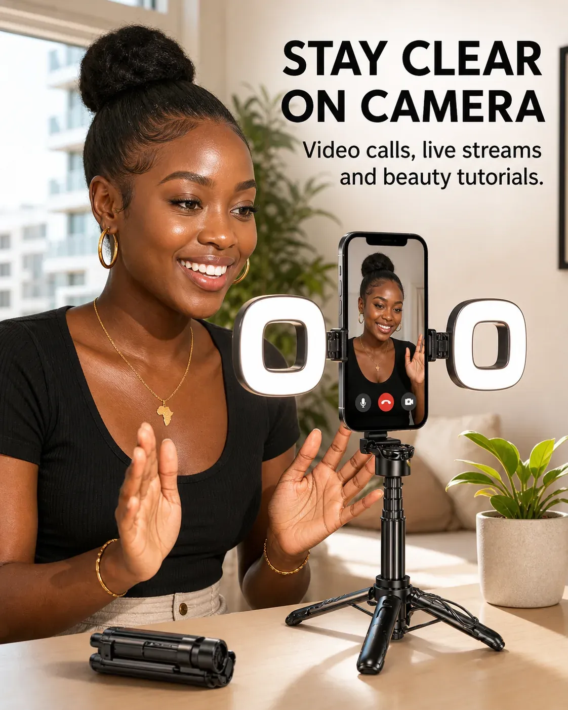 Pro Mini Bluetooth Quadripod with LED Light