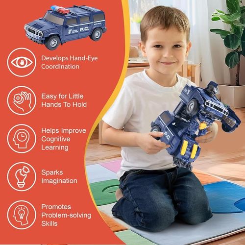 2-in-1 Transforming Police Robot Car