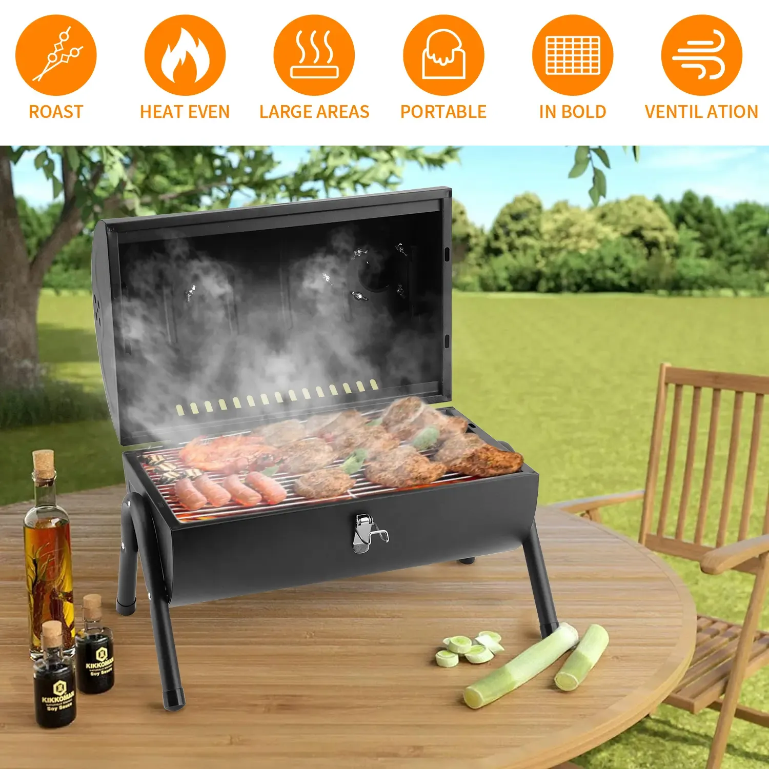 Portable Charcoal BBQ Grill in Ghana | Double-Sided Outdoor Grill
