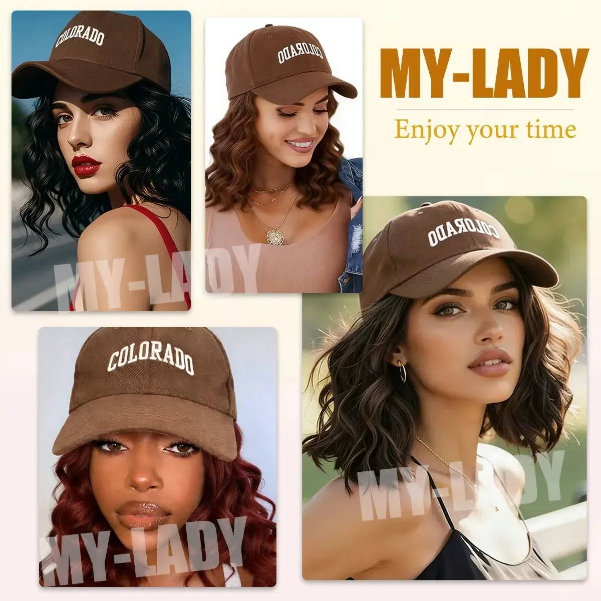 2-in-1 Baseball Cap Wig for Women - 8 Inch Short Wavy Brown Bob Synthetic Hair Extension - Adjustable & Natural Looking Hat Wig Ghana