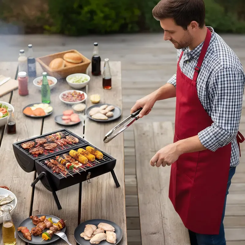Portable Charcoal BBQ Grill in Ghana | Double-Sided Outdoor Grill