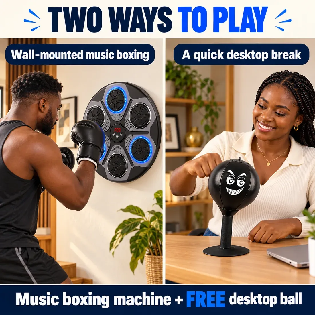 Buy a Music Boxing Machine, Get a Desktop Boxing Ball FREE