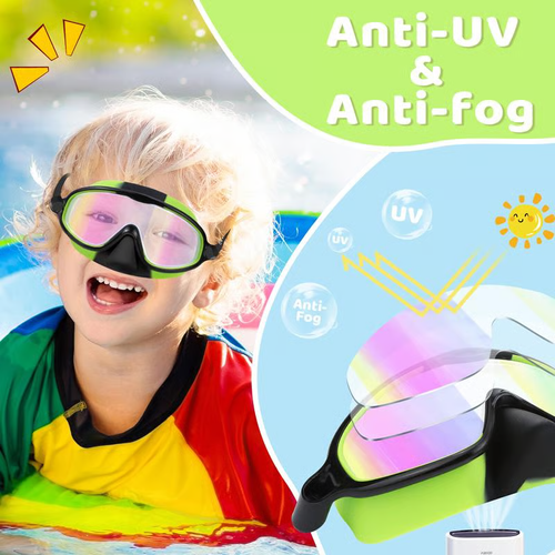 🏊‍♀️HD children's large frame waterproof and anti-fog swimming goggles