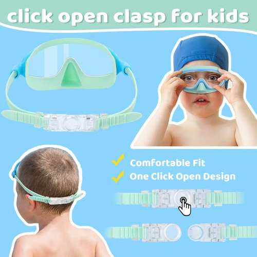 🏊‍♀️HD children's large frame waterproof and anti-fog swimming goggles