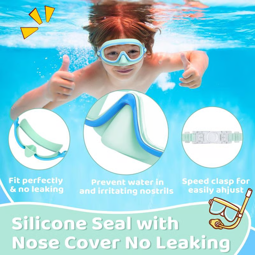 🏊‍♀️HD children's large frame waterproof and anti-fog swimming goggles