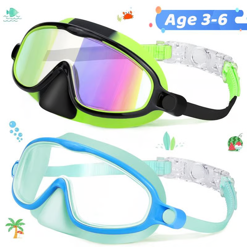 🏊‍♀️HD children's large frame waterproof and anti-fog swimming goggles