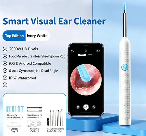 Video endoscopic ear-cleaning spoon