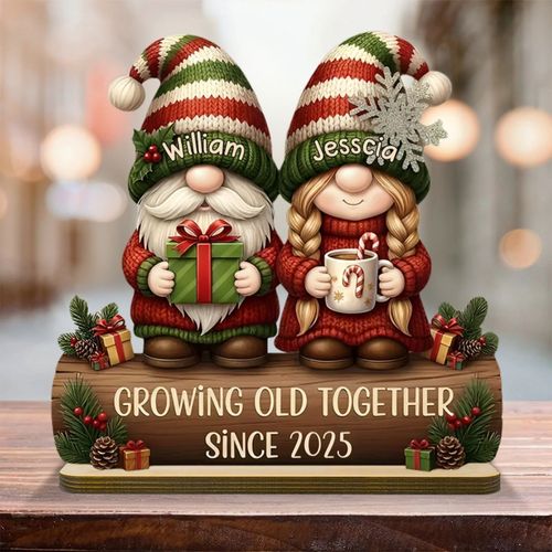 🎄Custom Couple Growing Old Together Plaque, Christmas Decor🎁