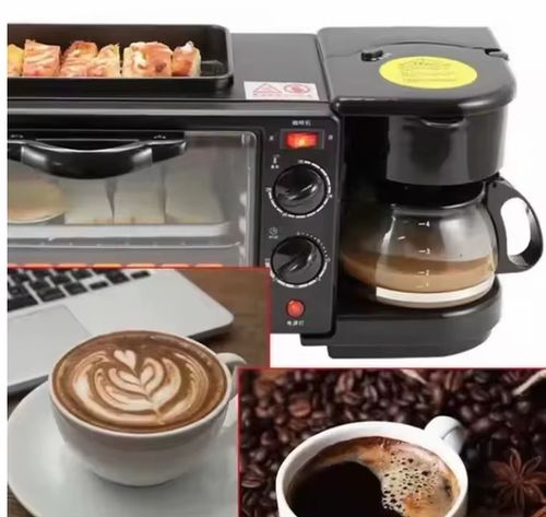 New Arrival 9L Toaster Oven+600ml Coffee Maker+Frying Pan 3 in 1 Breakfast Machine