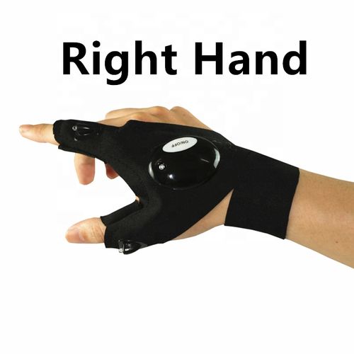 LED men's and women's half-finger gloves outdoor waterproof night fishing bait riding running flashlight durable fingerless gloves