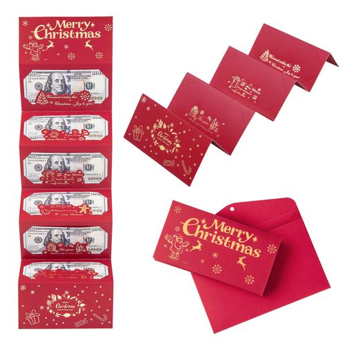 Christmas Decorations Surprise Envelope Foldable Wallet Christmas Gift