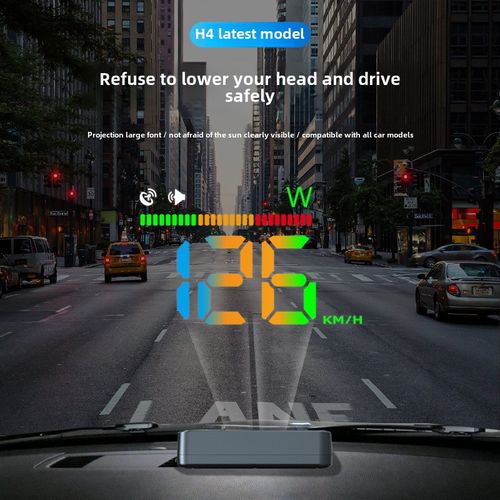 Universal H4 HD Speed Display Car Windshield HUD GPS Compass LCD Speedometer Dashboard with High-Speed Display