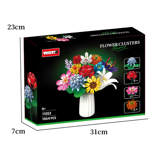 Toy Floral Plant Collection Bouquet Building Block Set Creative Floral Mini Flower Brick Toys for Children