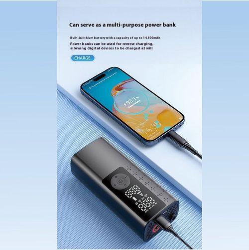 Portable Smart Digital Display Tire Inflator Mini Electric Vehicle Motorcycle Pump with Fast Wireless Charging