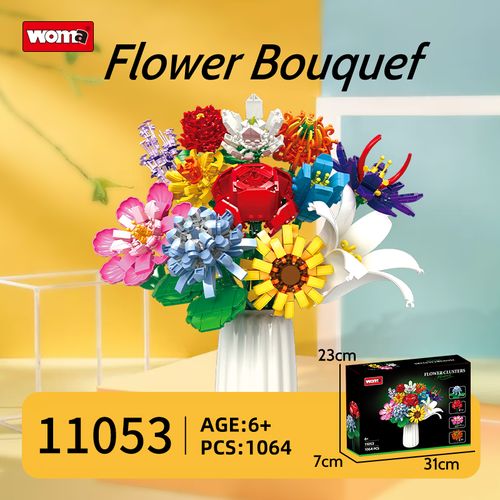 Toy Floral Plant Collection Bouquet Building Block Set Creative Floral Mini Flower Brick Toys for Children