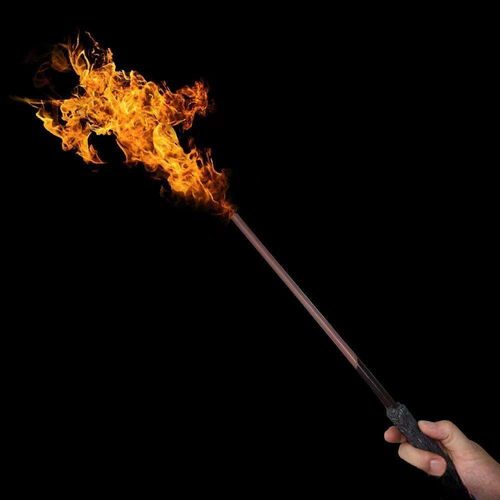 Electronic Fire Flasher Magic Wands Tricks Flame Lighter Wand with Fireball Spray Effect Halloween Costume Cosplay Props